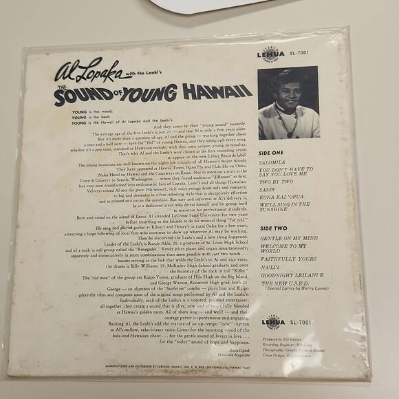 Al Lopaka The Sound of Young Hawaii Vinyl Record Album Vintage - Picture 2 of 6